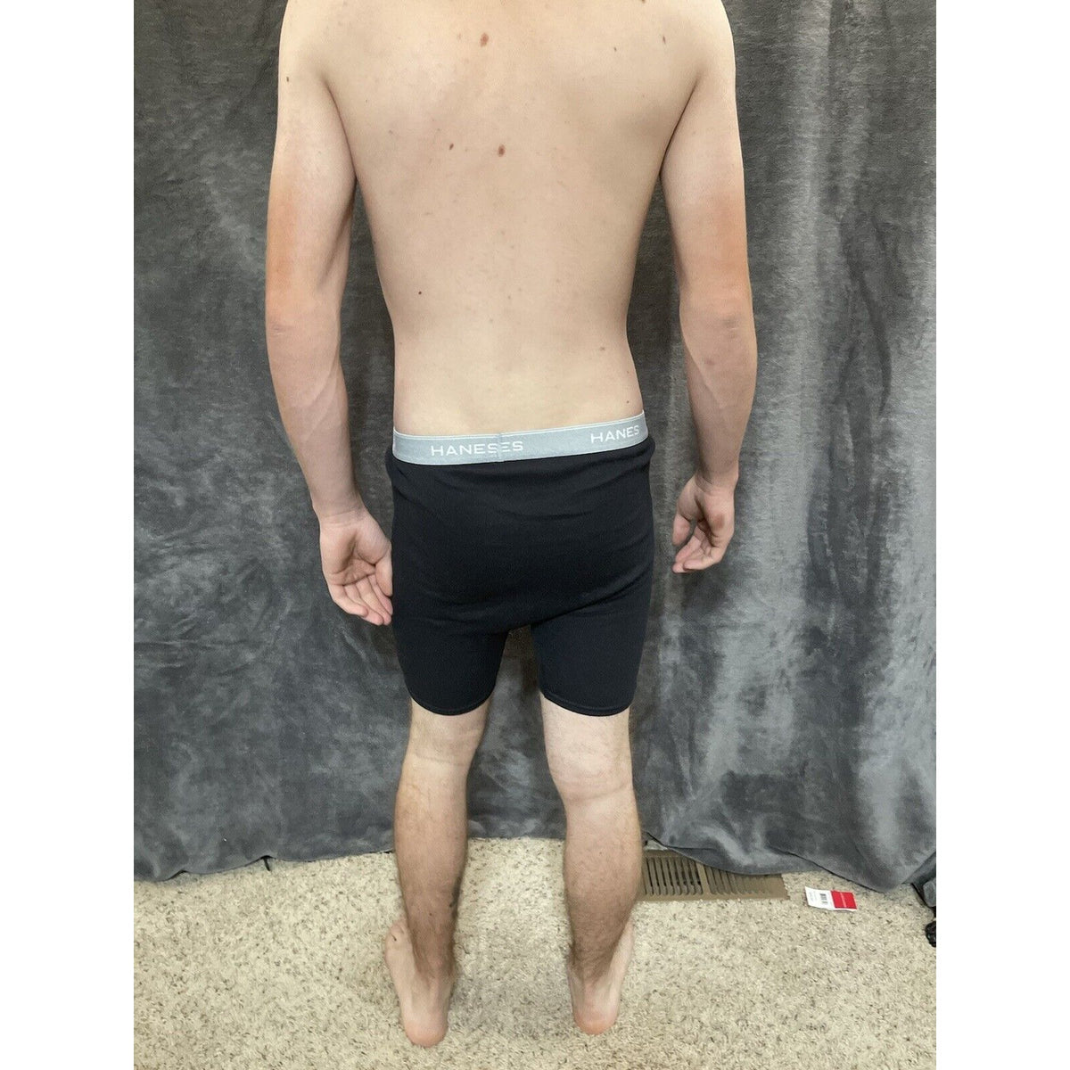Men's black Medium hanes boxer briefs gray band