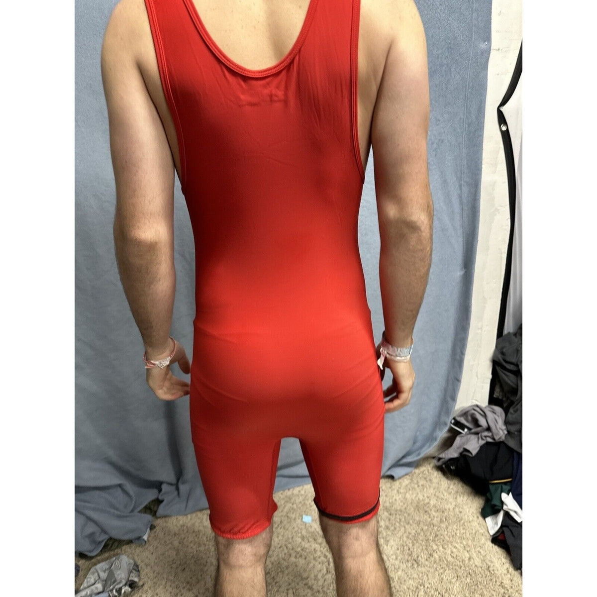 Men’s Red Alleson Athletics Large Red Wrestling Singlet