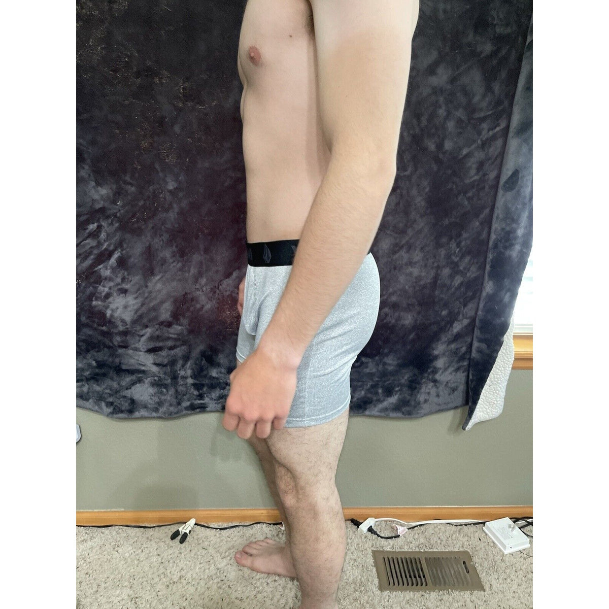 Men’s Large Vilcom Gray 10% Spandex Compression Shorts