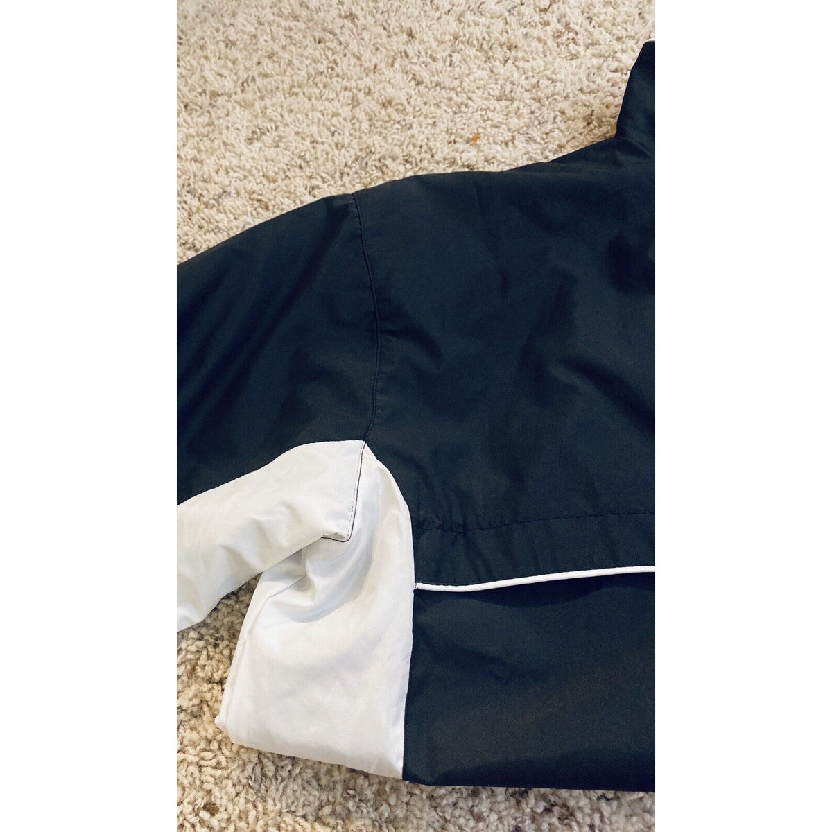 Soffe Men’s  Full Zip Polyester Track Jacket Black/White Large