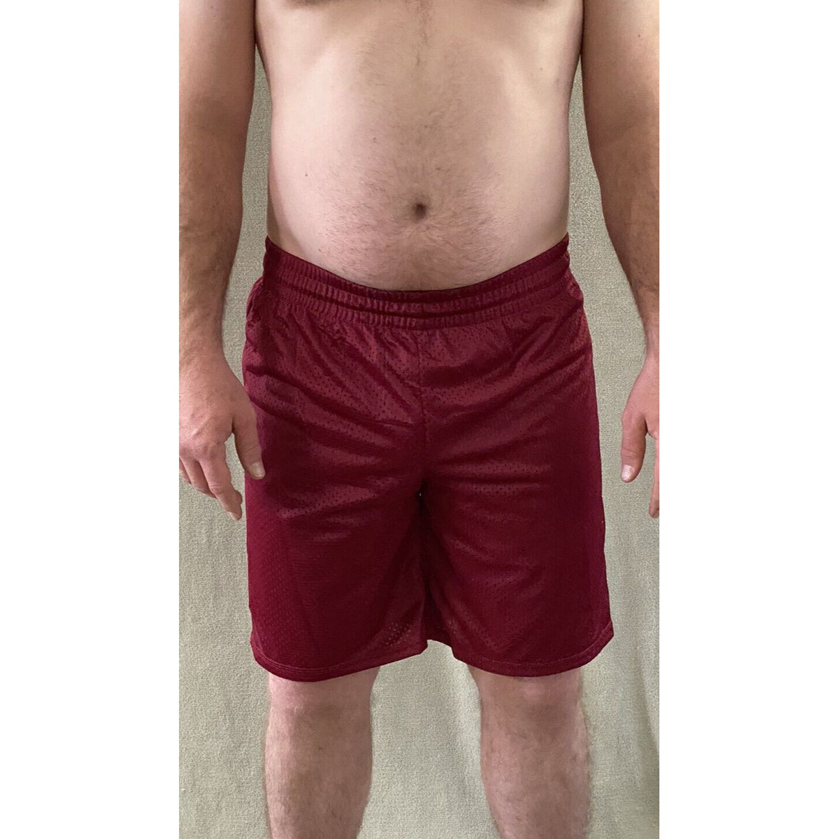 Soffe Intensity Athletic IA Men’s Large Maroon Basketball Training Mesh Shorts