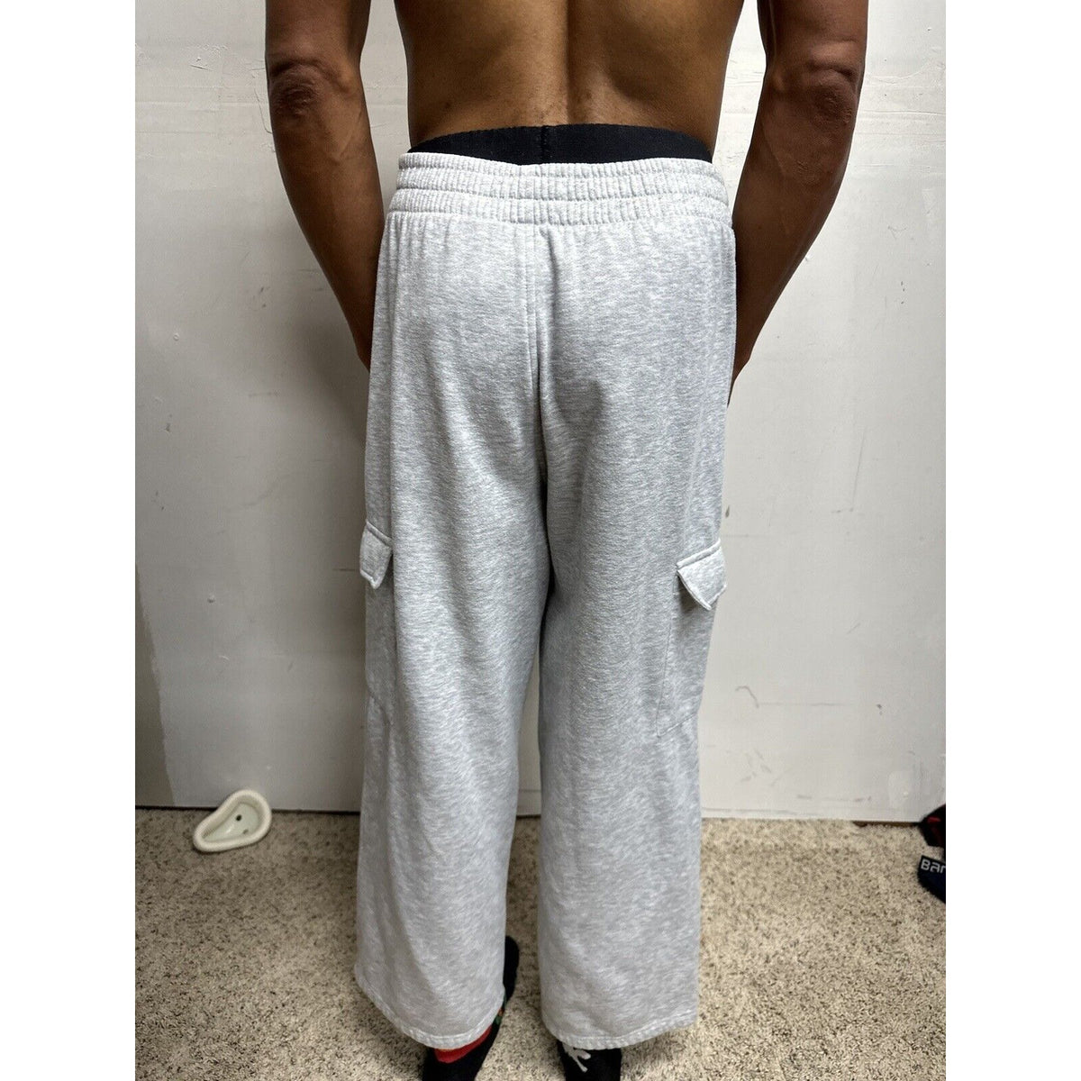 Men’s Large Bugle Boy Gray Sweat Pants Thigh Pockets Only