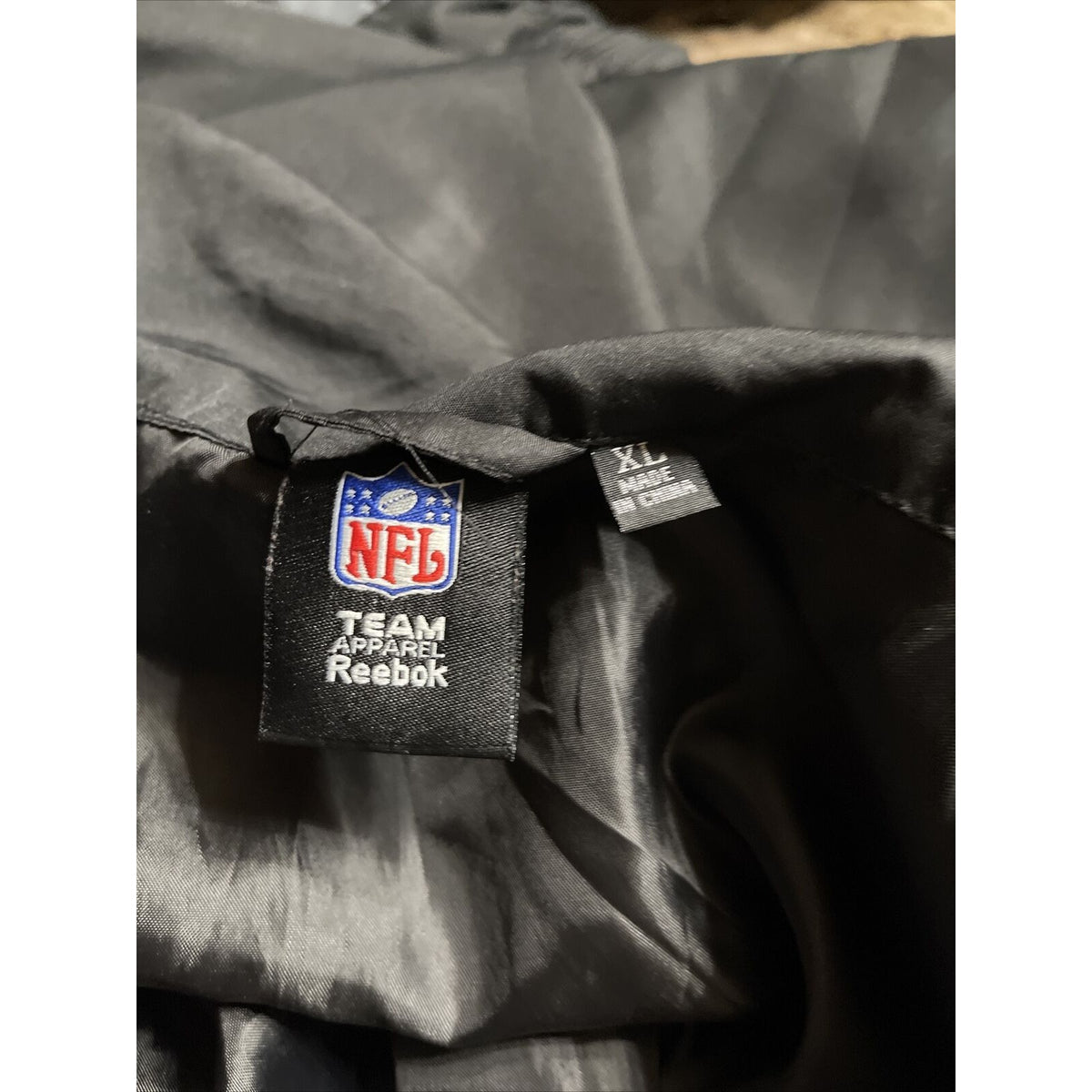Men's SI NFL Team Reebok full zip atlanta falcons black windbreaker jacket XL