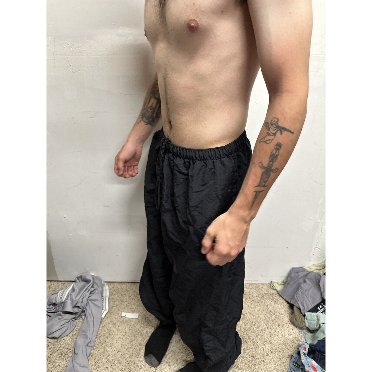 Men’s Army Pants - No Logo - XL Long Black Pt Uniform Bottoms  PFU