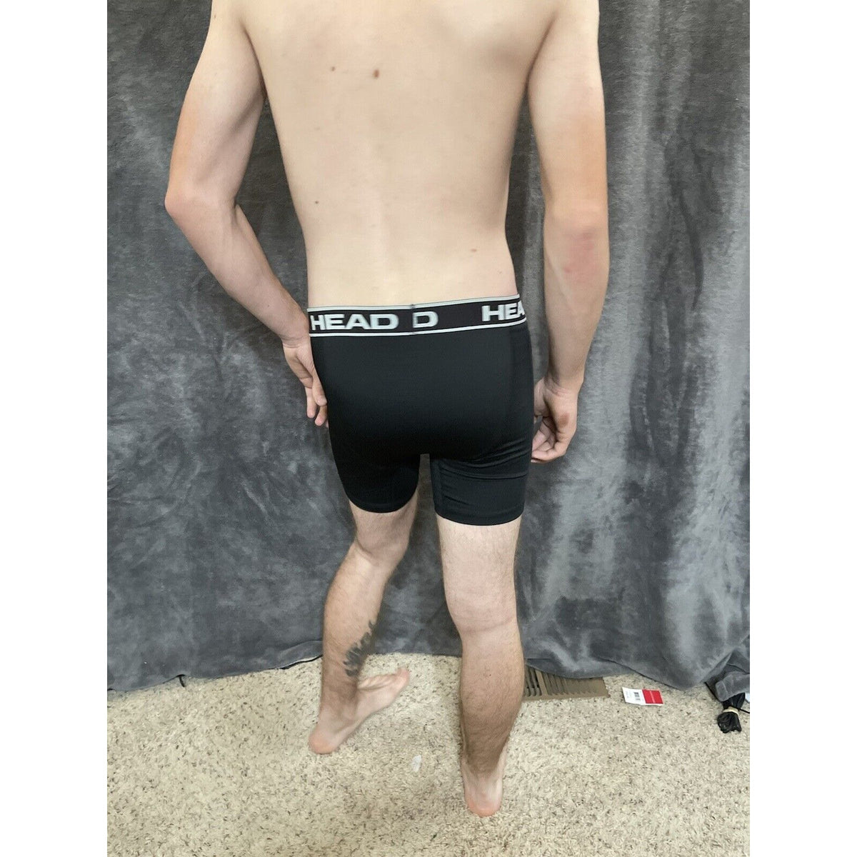 men's head black medium compression boxer briefs 10% spandex
