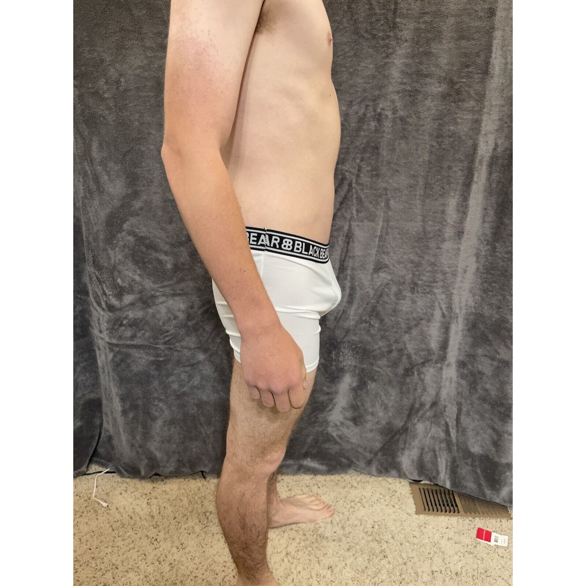 men's medium athletic trunk style black bear boxer brief White