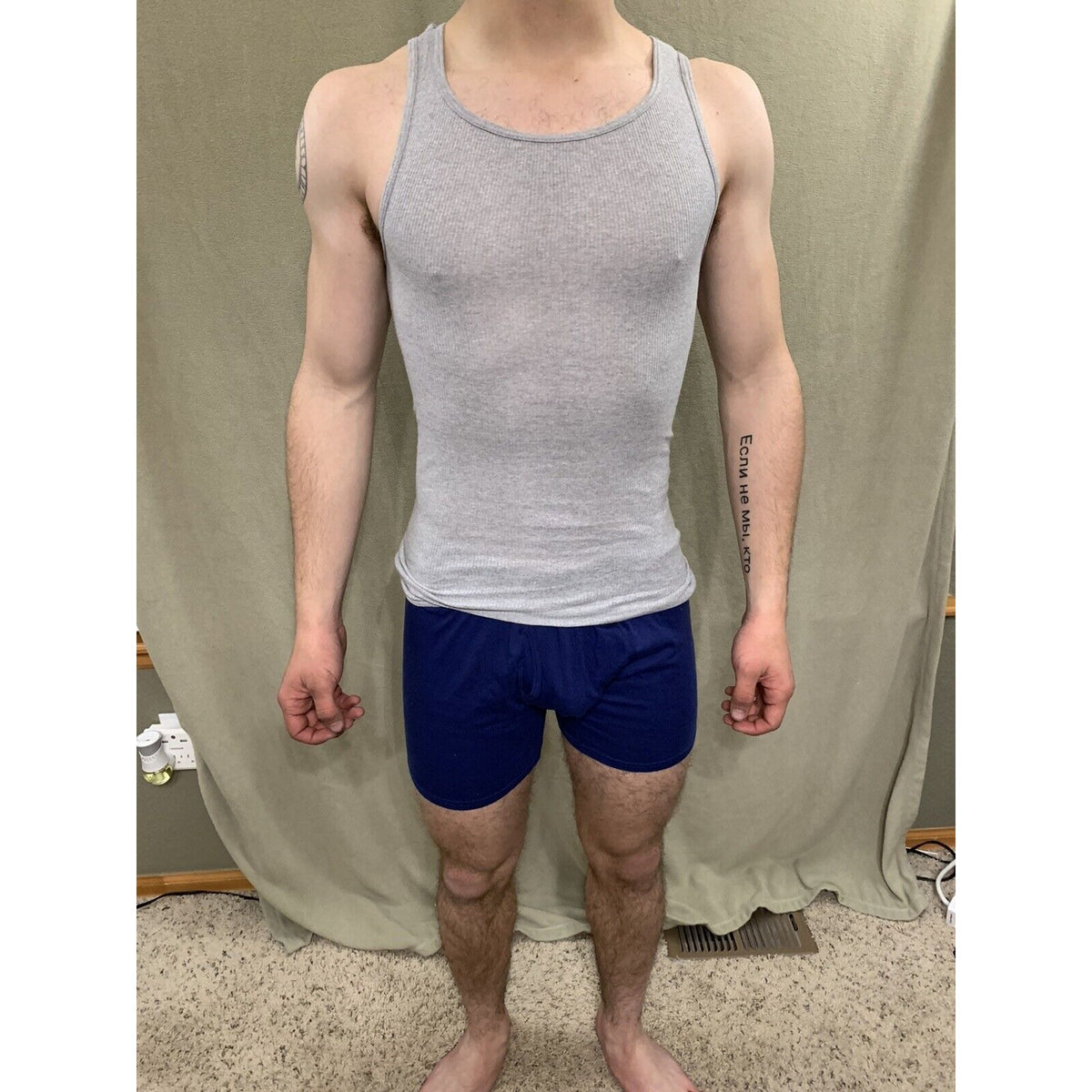 Hanes ( Size M ) Tank Top Comfort Soft ( Light Gray )