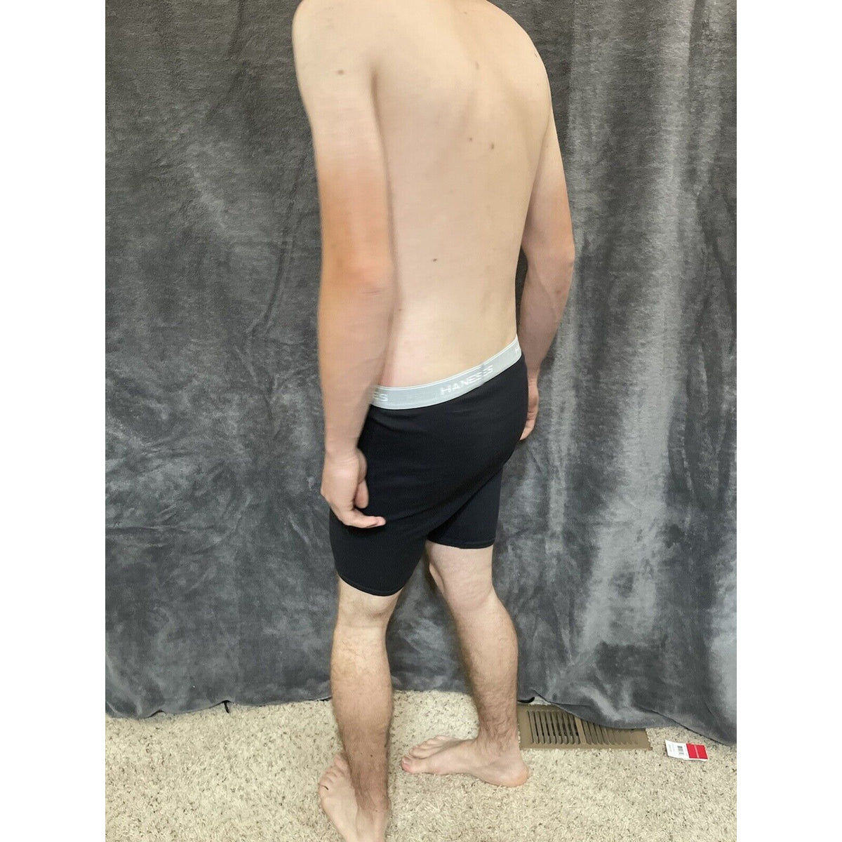 Men's black Medium hanes boxer briefs gray band