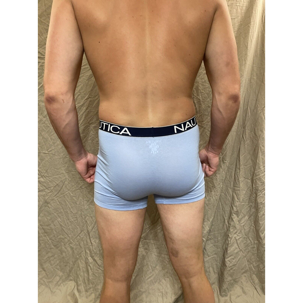 men's nautica 5% spandex boxer brief Light Blue Large