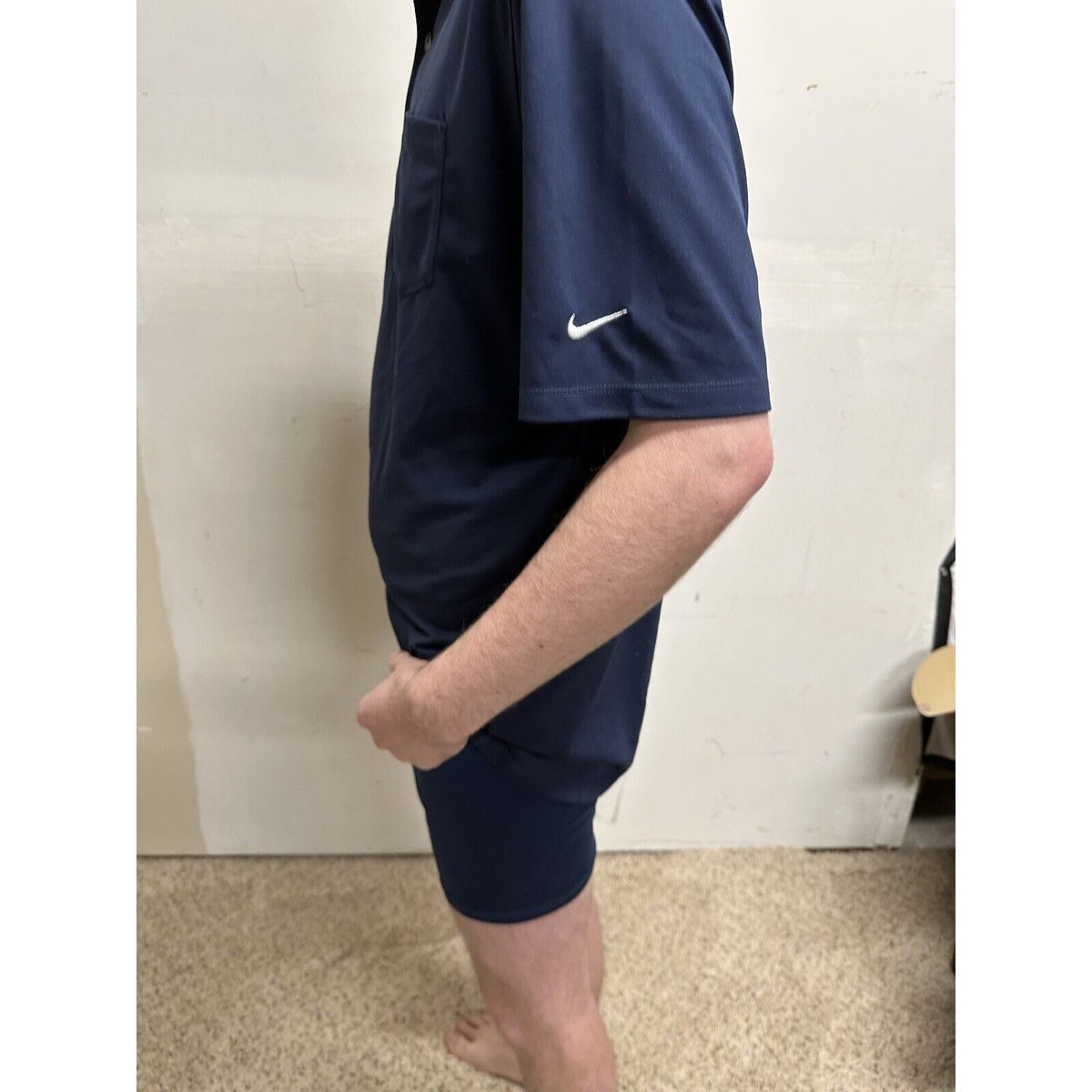 men’s nike large dark blue polo shirt mannington commercial