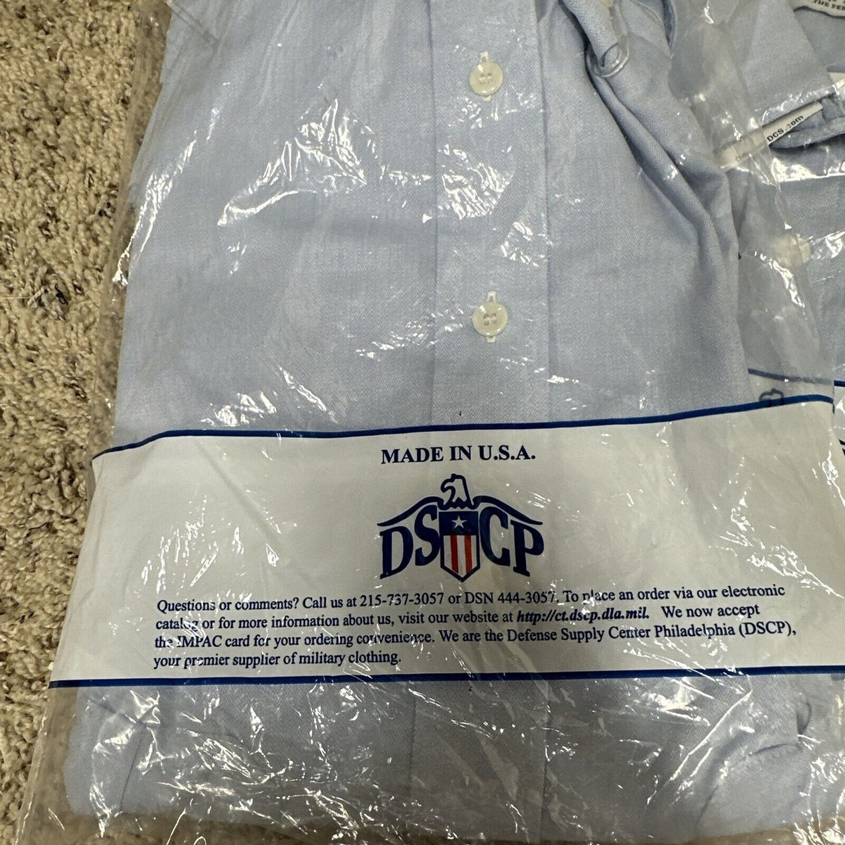 Men’s Air Force ussf Coast Guard Blue Dress Shirt Short Sleeve Uniform 16.5R