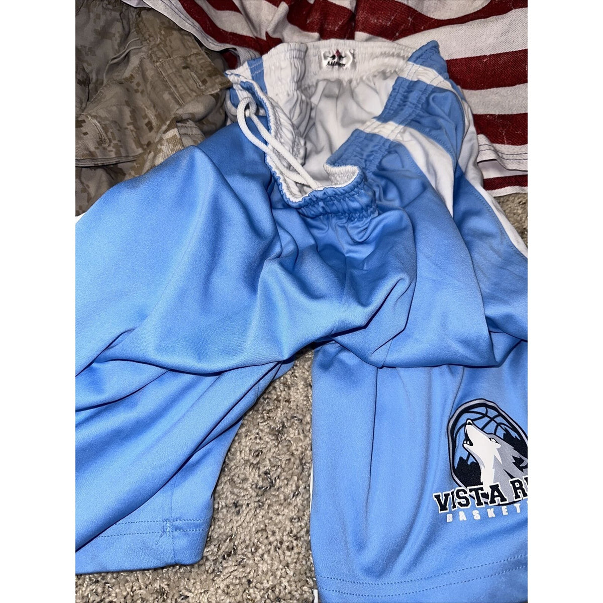 Men’s Light Blue Basketball Shorts Vista Ridge High  School Large