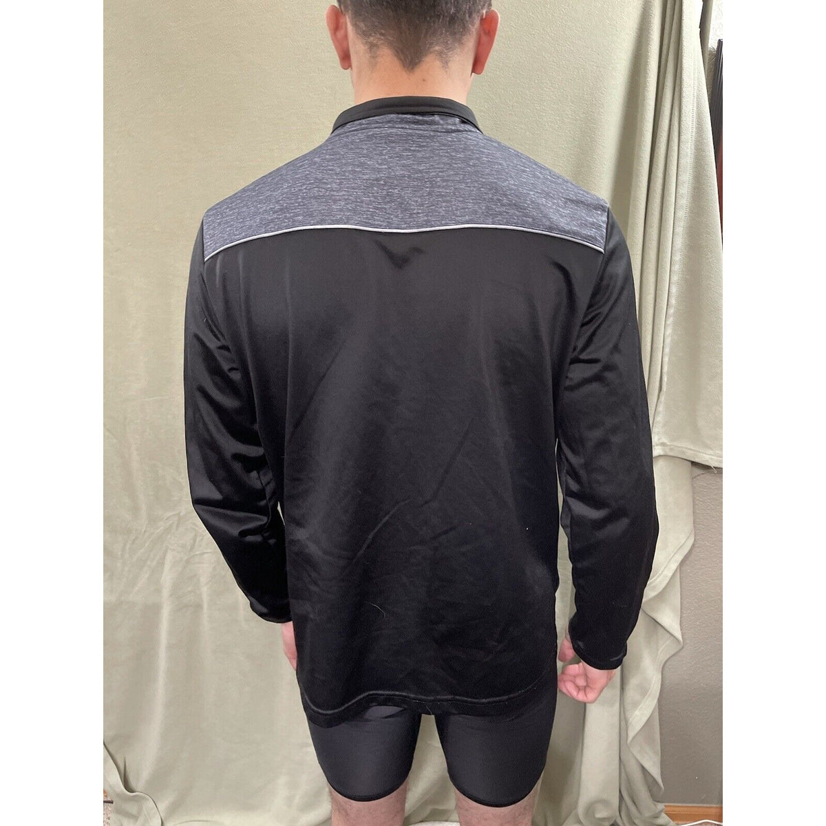And1 Men's Black And Gray Full Zip Jacket Warm Up Sweats  Medium Long Sleeve