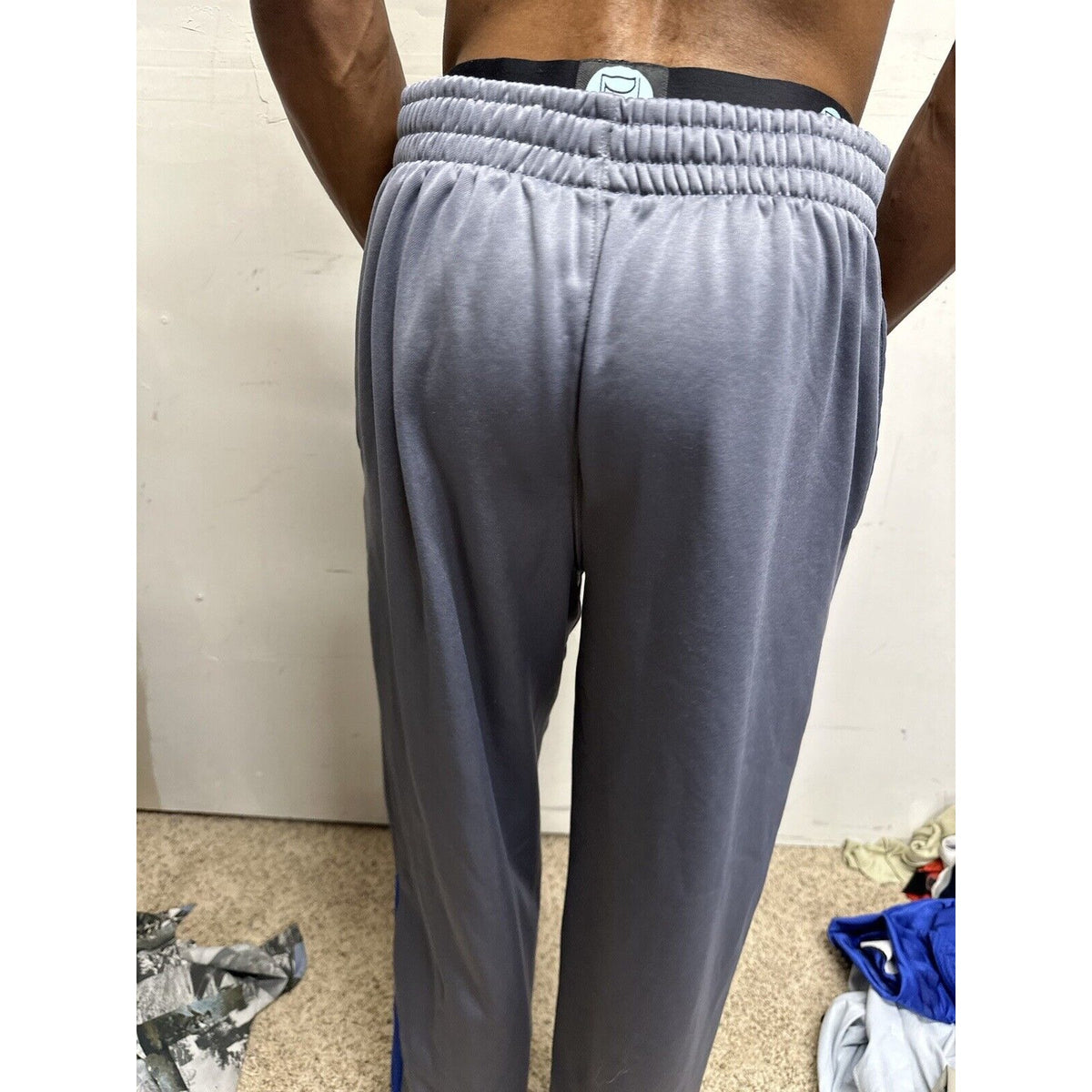 Men’s Gray Large Russell Polyester Sweat Pants With Pockets Air Force Falcons US