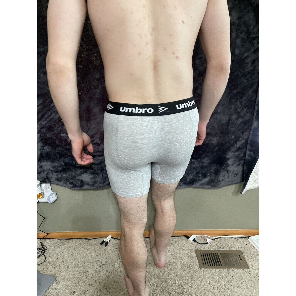 Men’s Large Umbro Gray Boxer Briefs New