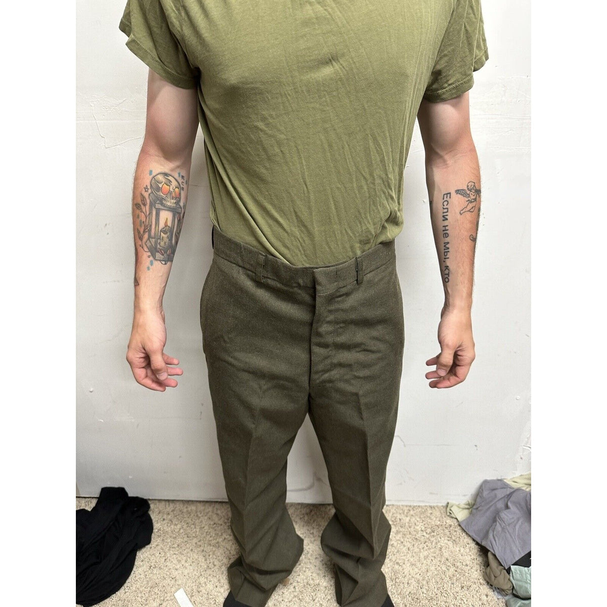 Men’s Usmc Marines Green Size 35L Wool Uniform Pants  Only
