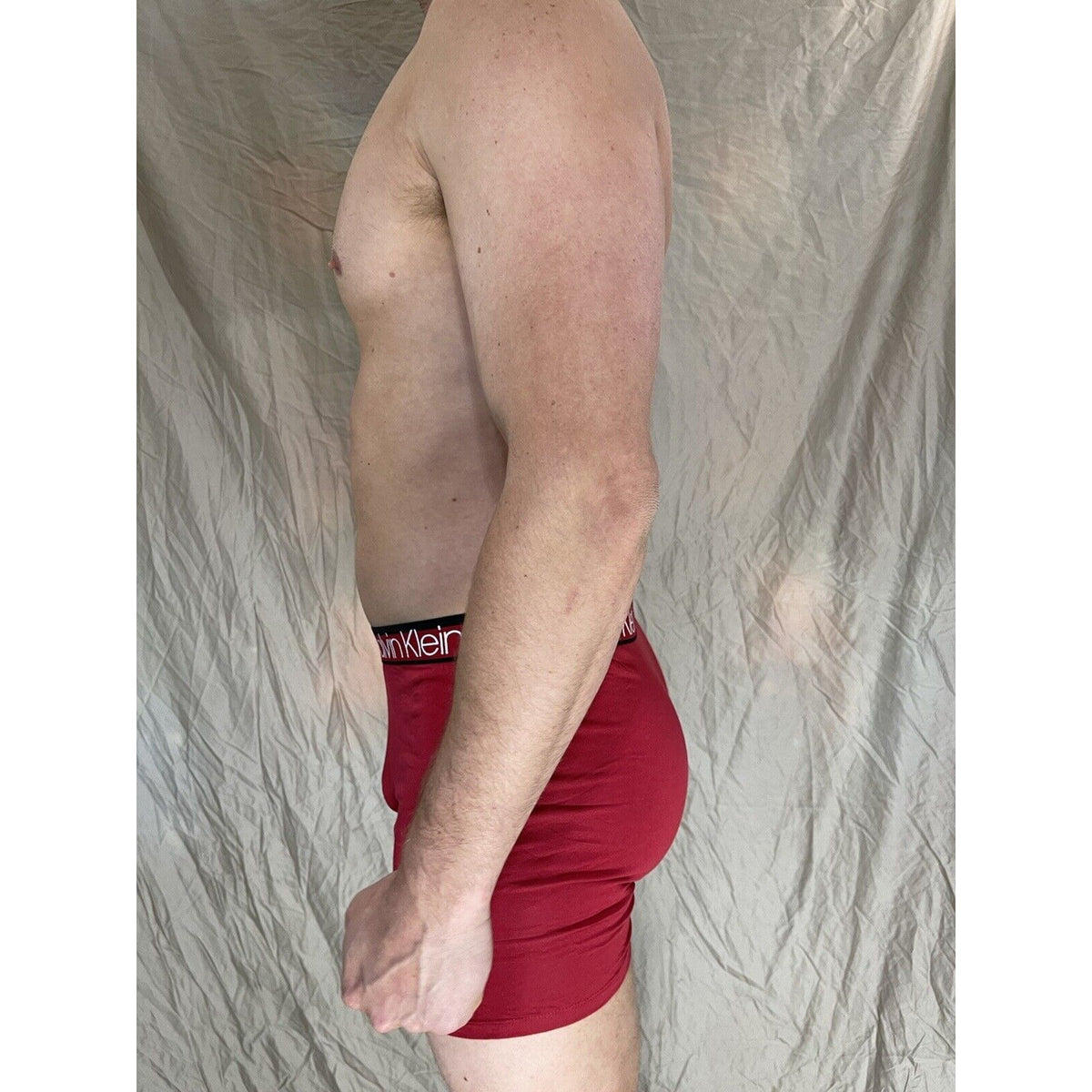 men's red calvin klein boxer brief large