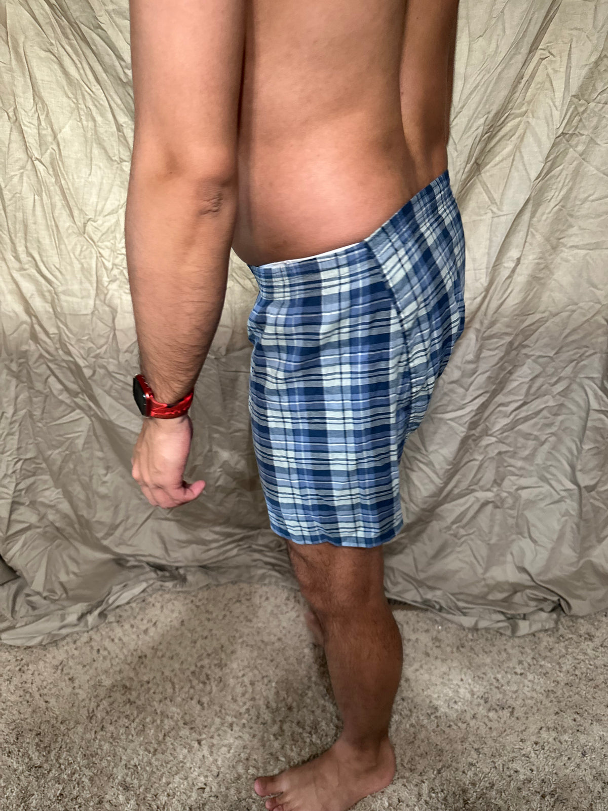 Men’s George blue plaid boxers size small boxer shorts