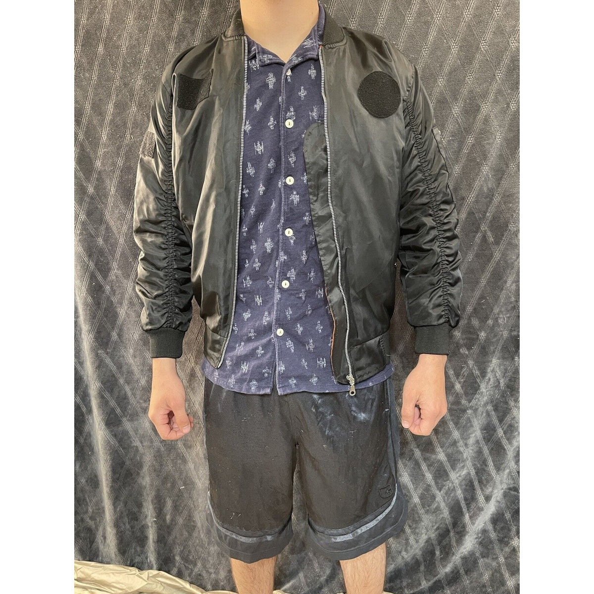 men’s black indonesia air force Cadet flight jacket fits like a small