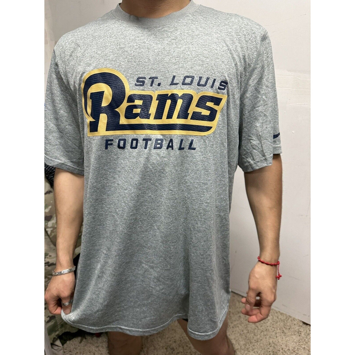 Men’s Gray NFL On Field XL Nike Dri Fit St Louis Rams Football Shirt