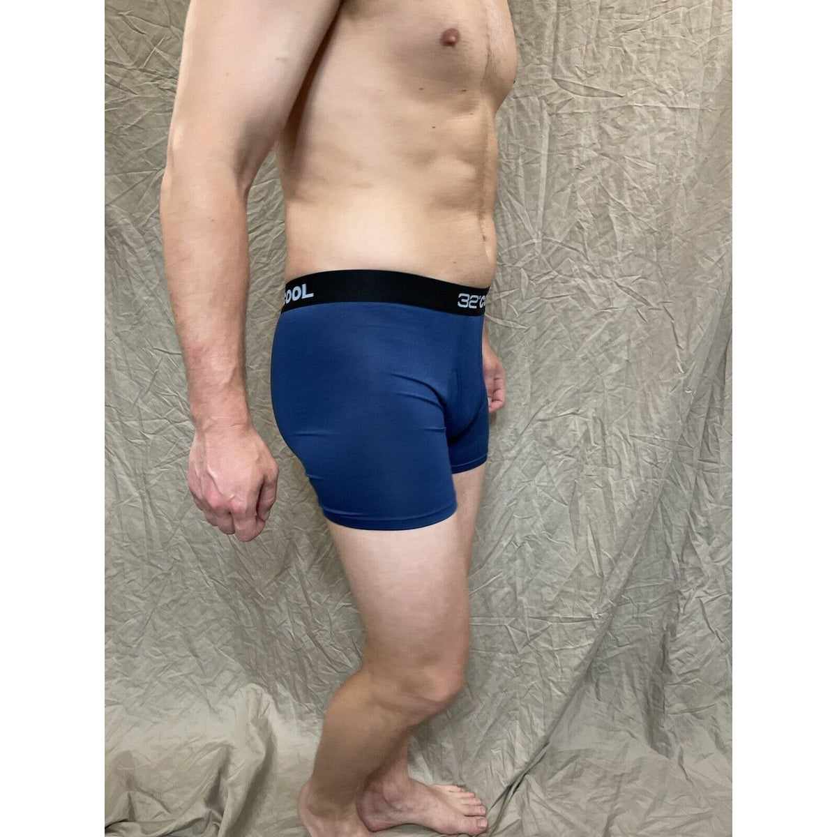 men's 32 degree cool ht royal blue 7% spandex boxer briefs Large