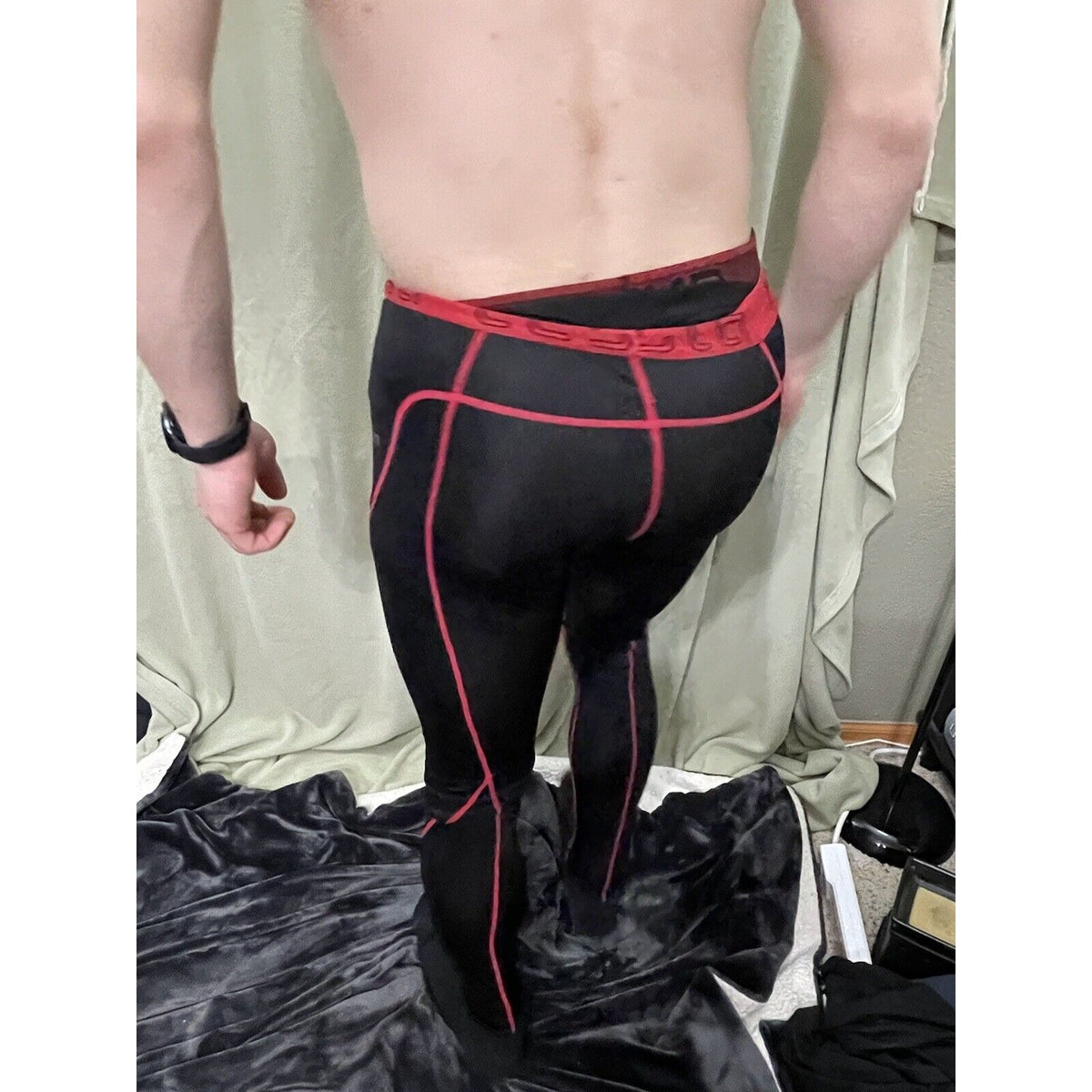 Tesla Thermal Baselayer Compression Pants - Large - Black/Red