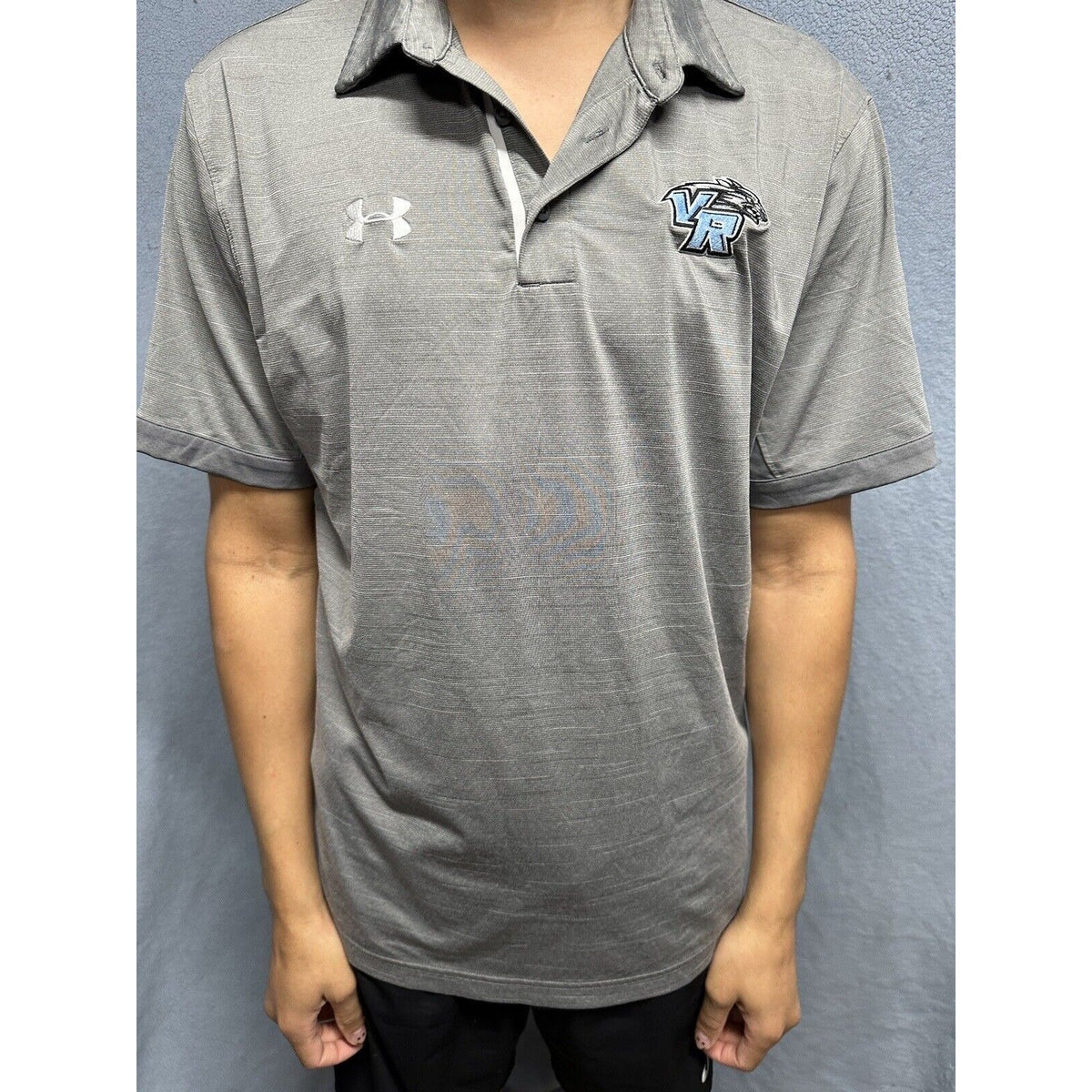 Men’s Gray Vista Ridge High School Under Armour Loose Large Polo Shirt