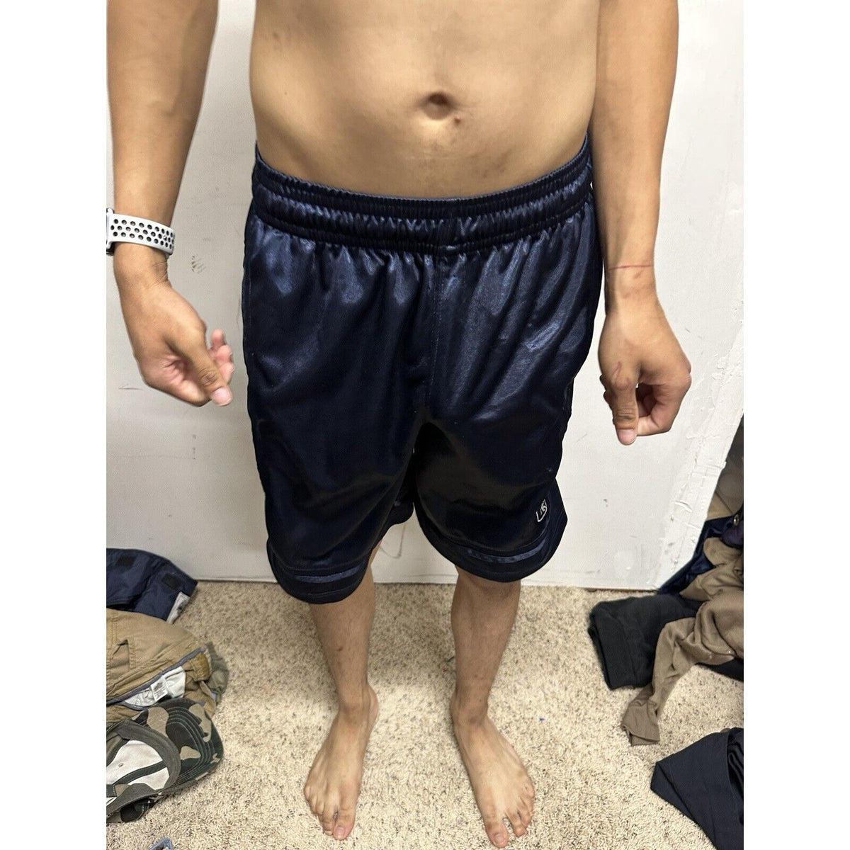 Men’s Dark Blue Small AND1 Athletic Shorts With Pockets