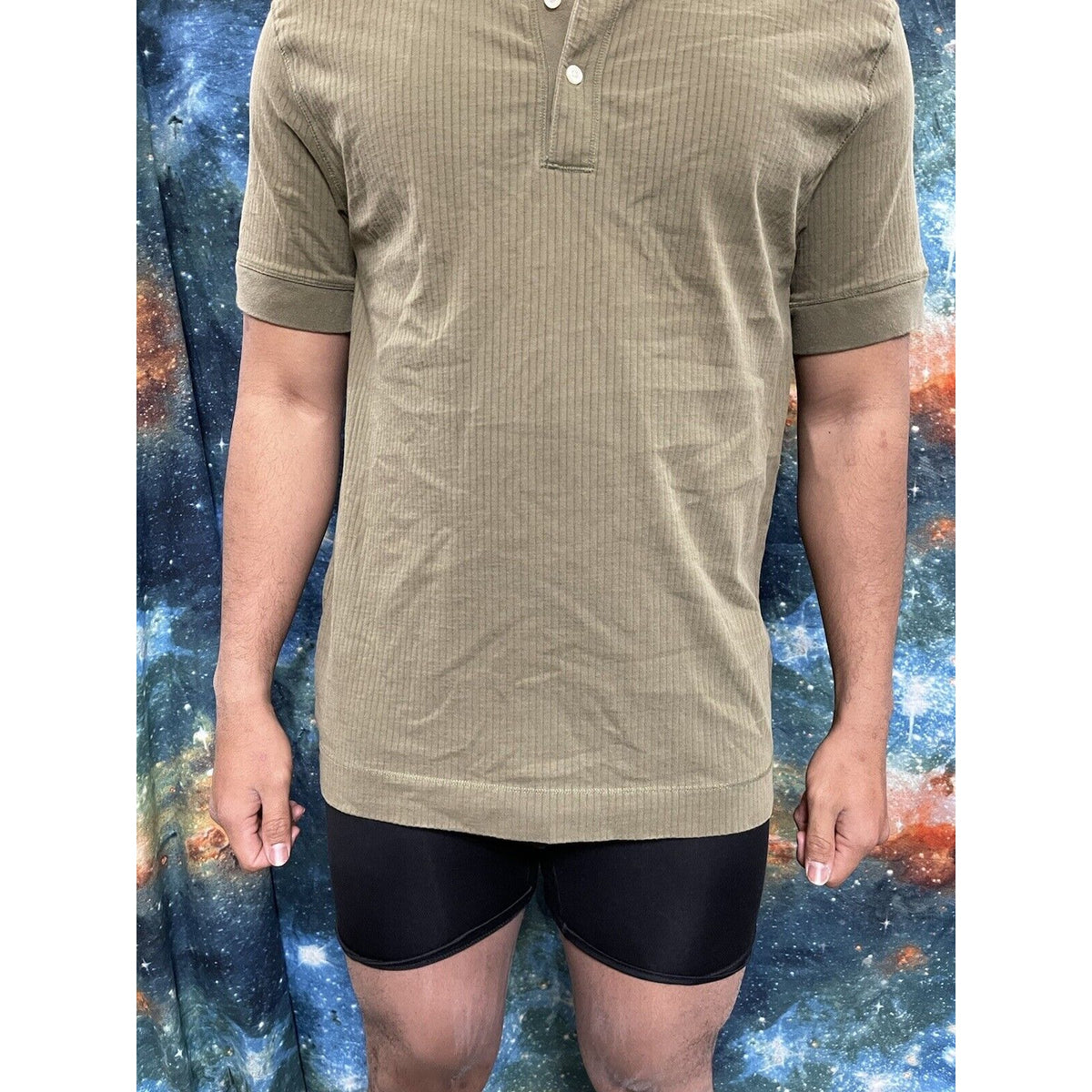 Tommy Hilfiger Men’s Olive Green Polo Shirt Short Sleeve Large