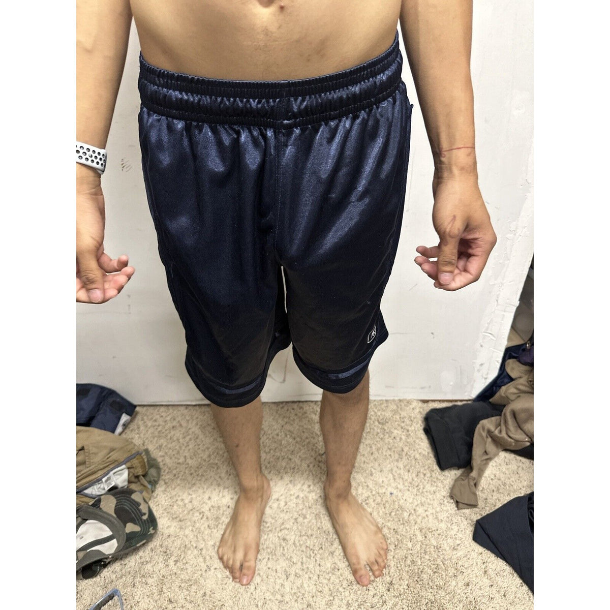 Men’s Dark Blue Small AND1 Athletic Shorts With Pockets