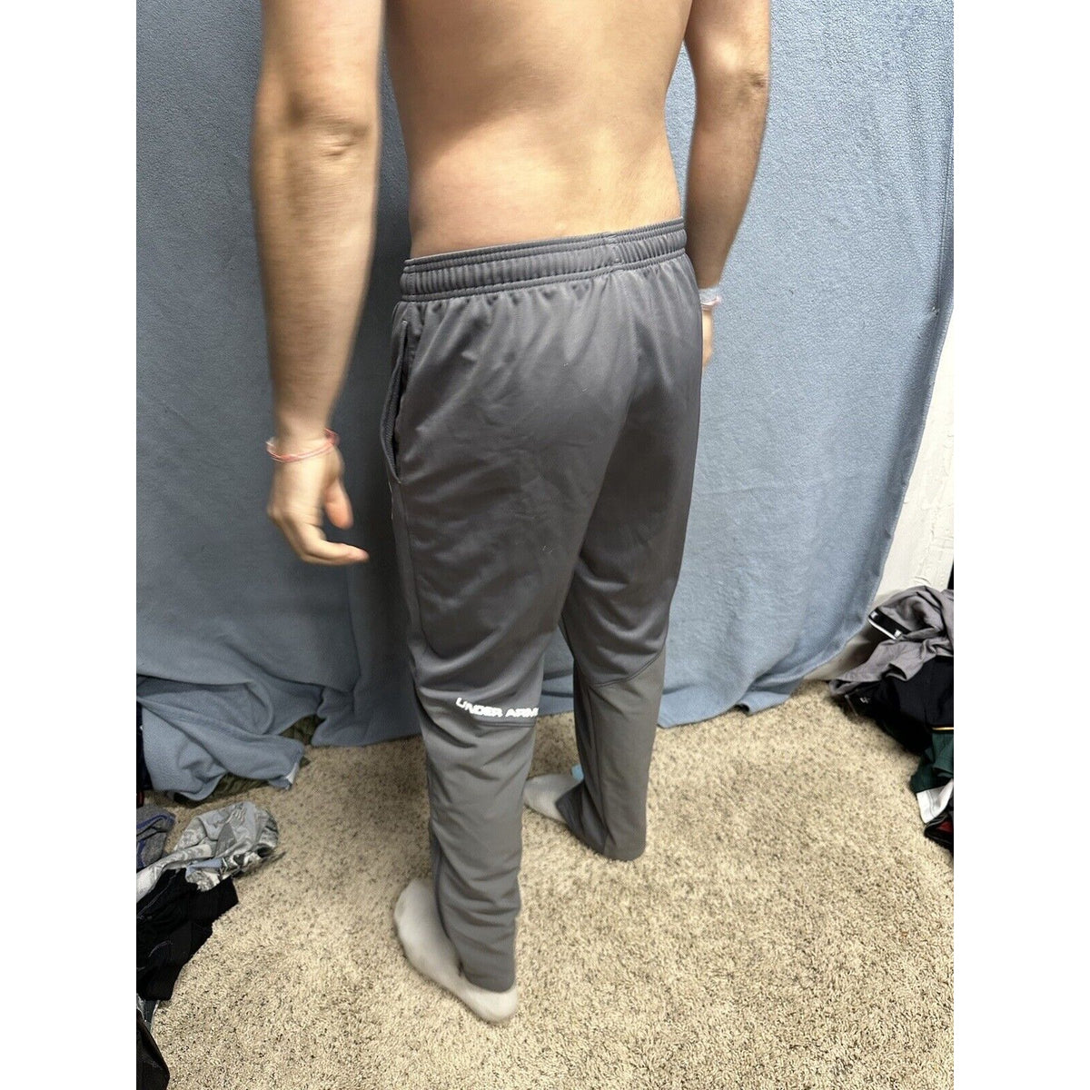 Men’s Gray Fitted Large Under Armour Sweatpants With Pockets MG