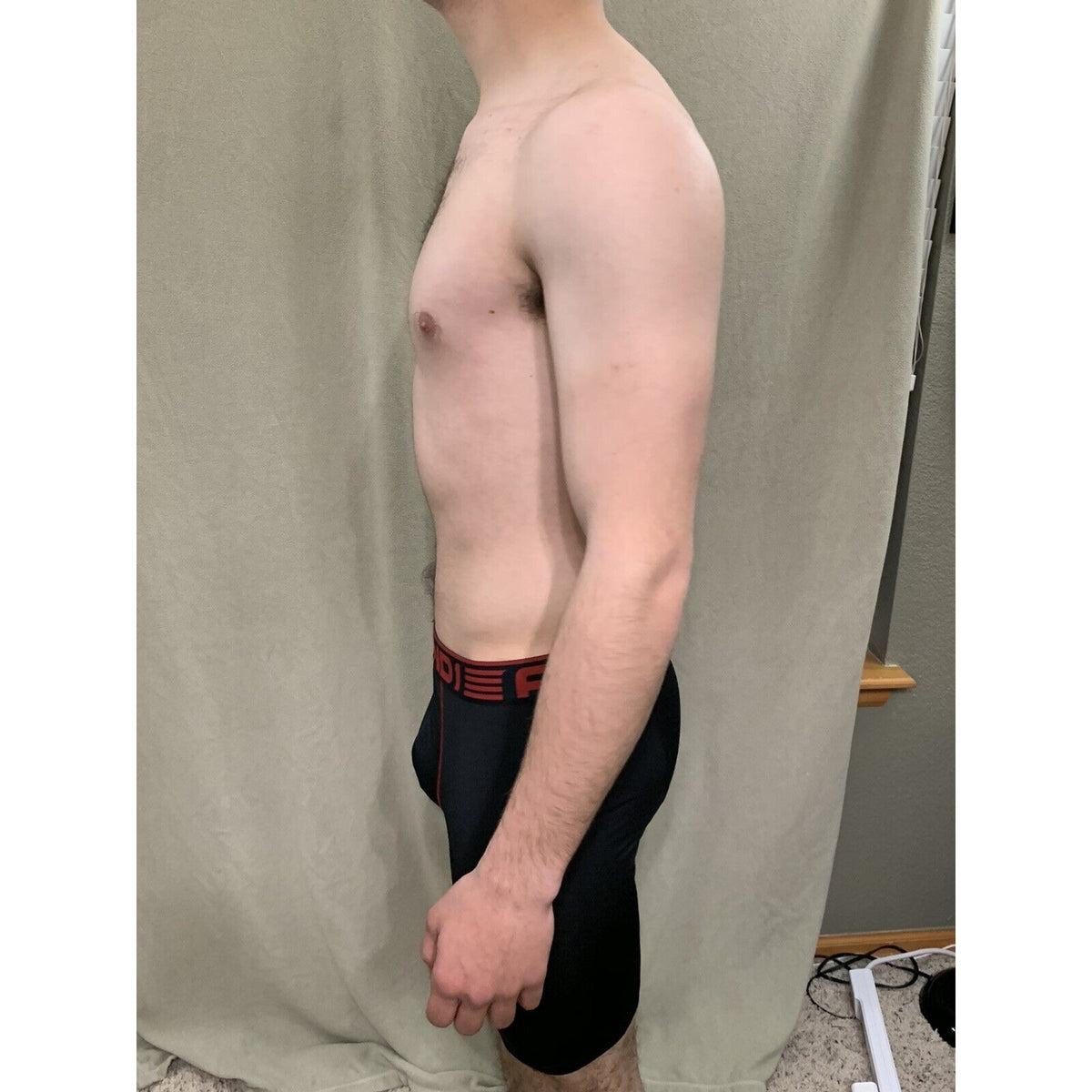 Men’s Black With Red Band Medium AND1 Compression Performance Boxer Briefs