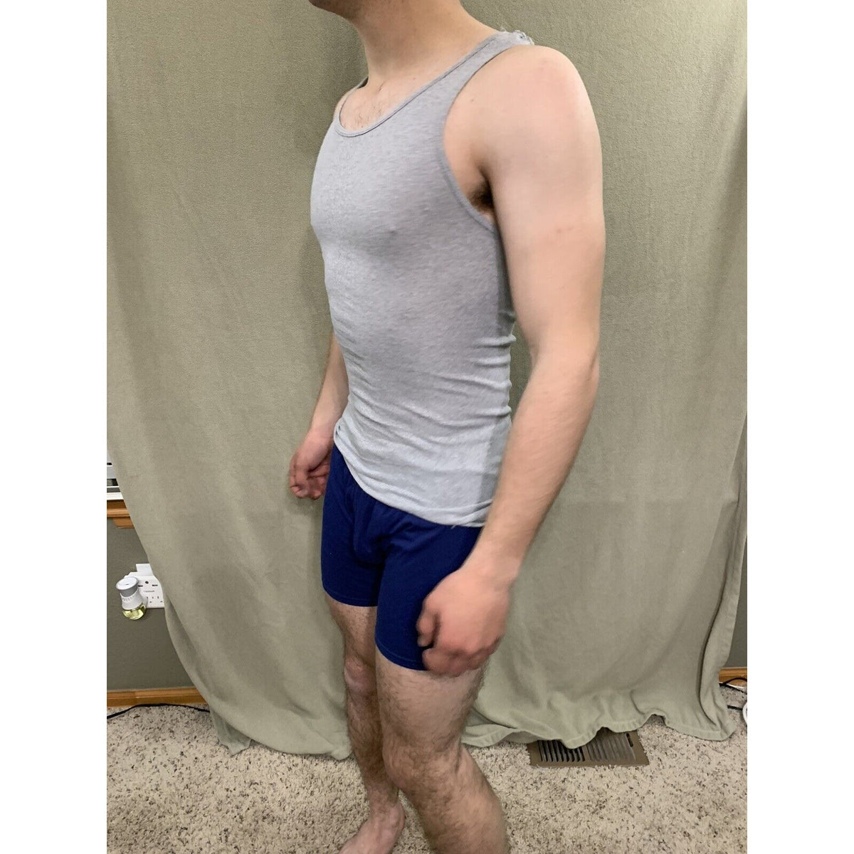 Hanes ( Size M ) Tank Top Comfort Soft ( Light Gray )