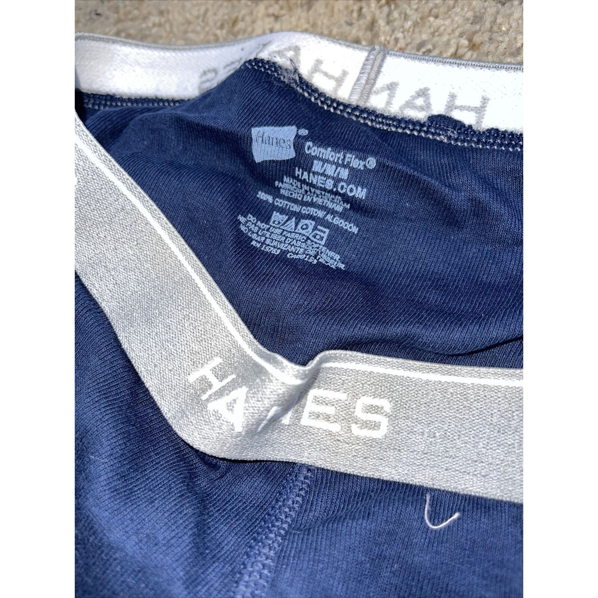 men's Medium  hanes Dark blue boxer brief Comfort Flex
