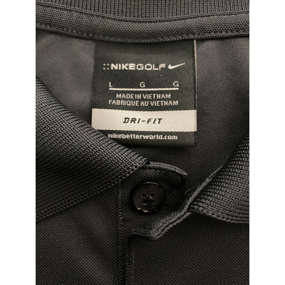 Nike Golf Dri-fit Stay Army Black Men’s Large Polyester Polo Shirt