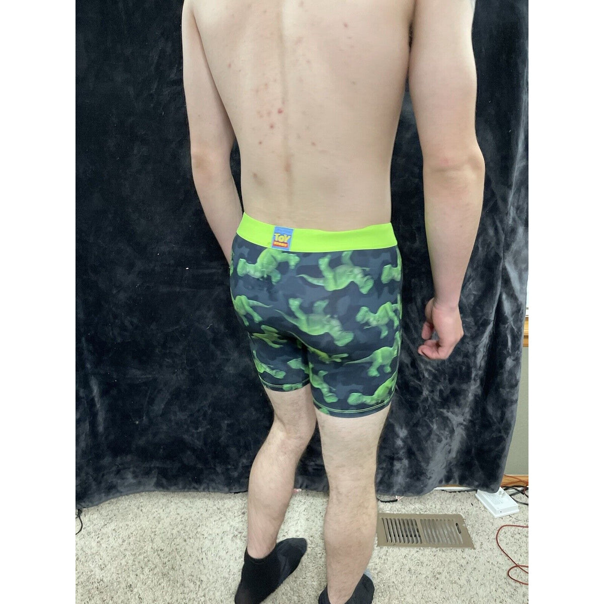 Men’s Crazy Boxer Brief Toy Story Dinosaur Disney Pixar Size Medium Green