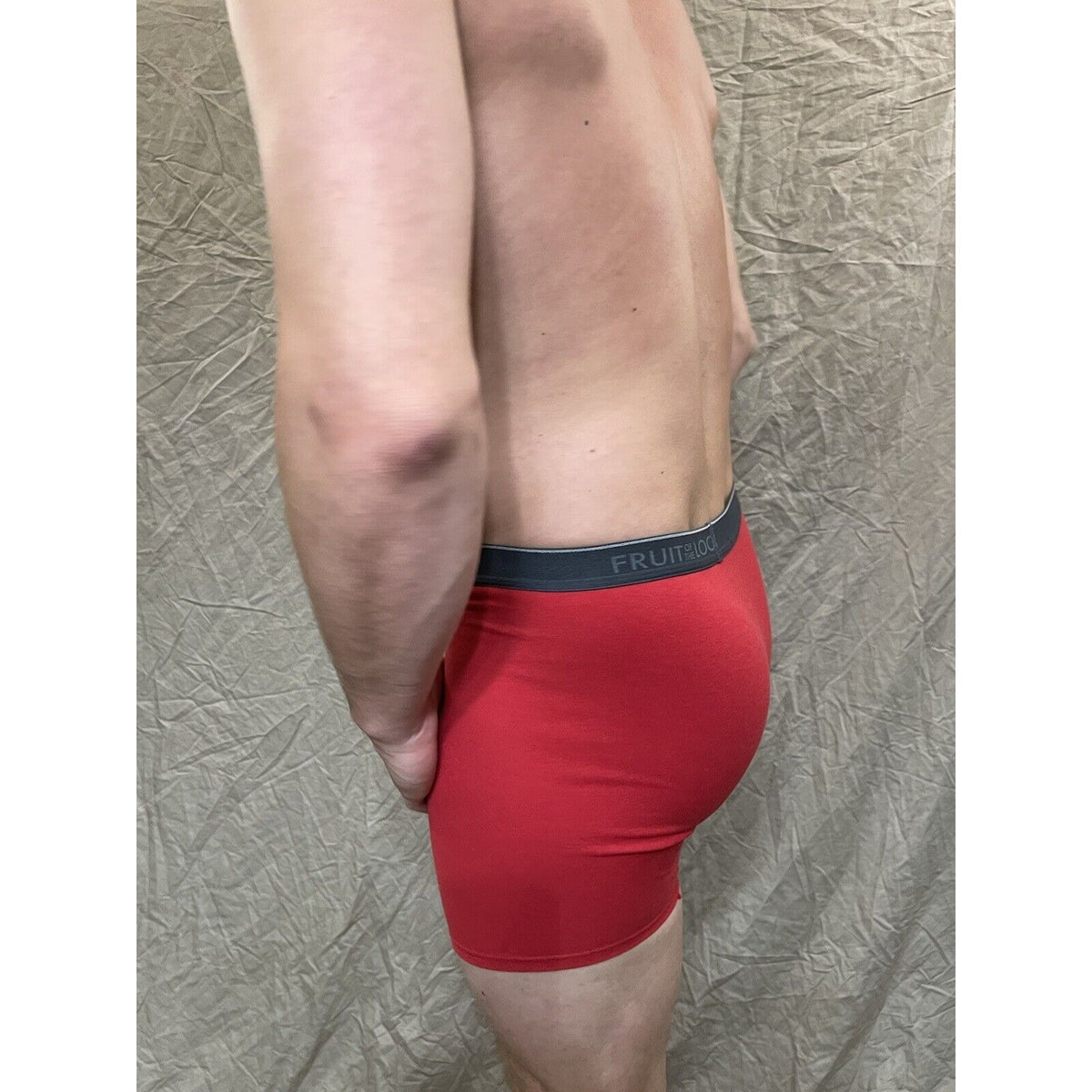 men's red  fruit of the loom cotton boxer brief Small