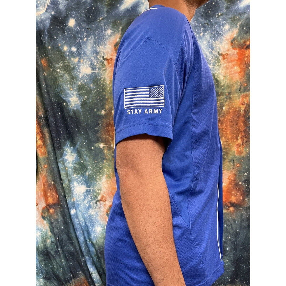 Nike Royal Blue Baseball Jersey Large Army Forscom