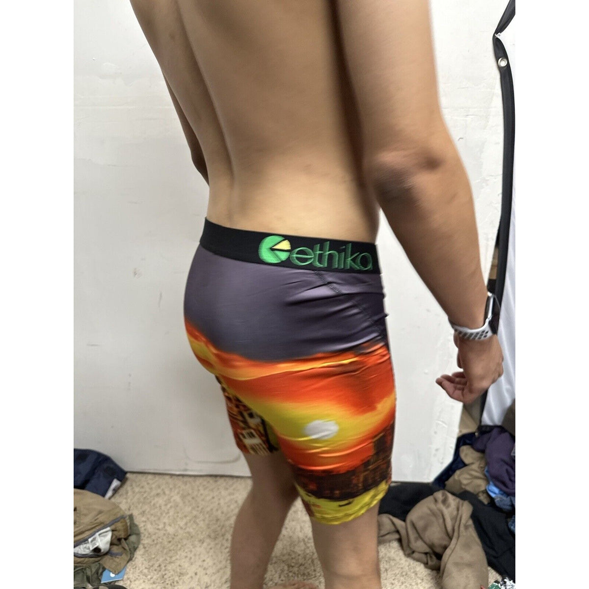 Men’s European Sunset Orange Ethika Large Boxer Briefs