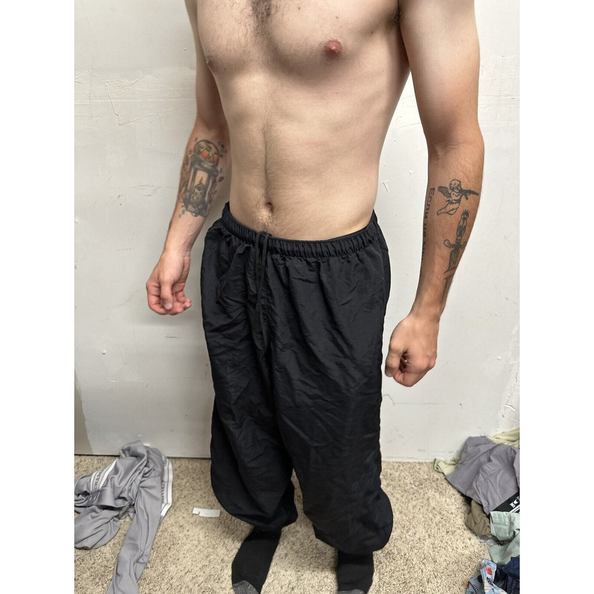 Men’s Army Pants - No Logo - XL Long Black Pt Uniform Bottoms  PFU