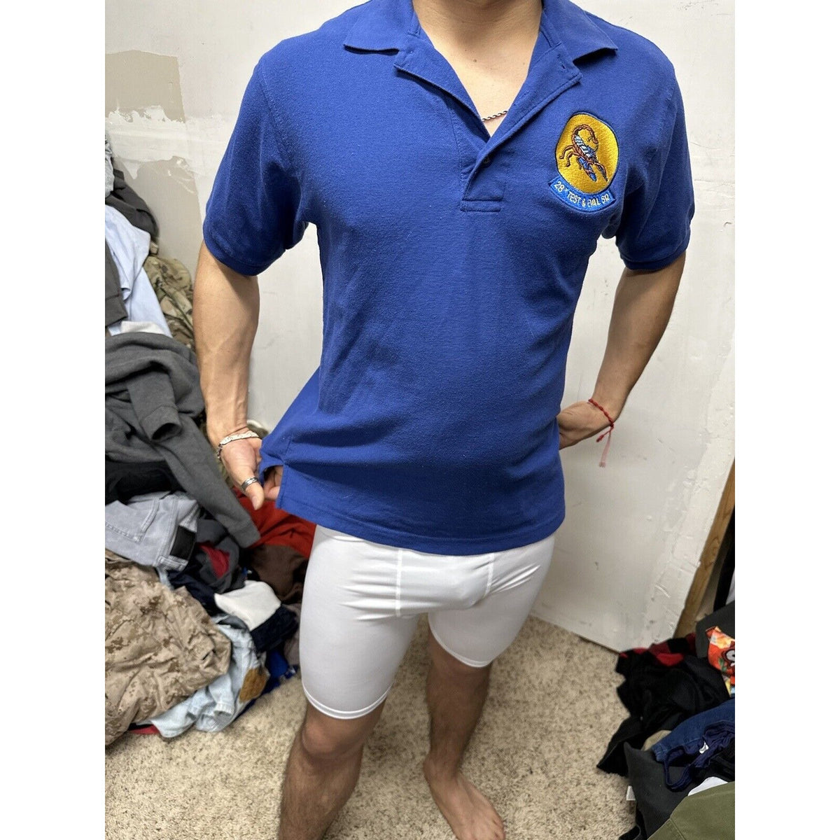 Men’s Blue Port Authority Small Polo Shirt 28th Test And Evaluation Squadron AF