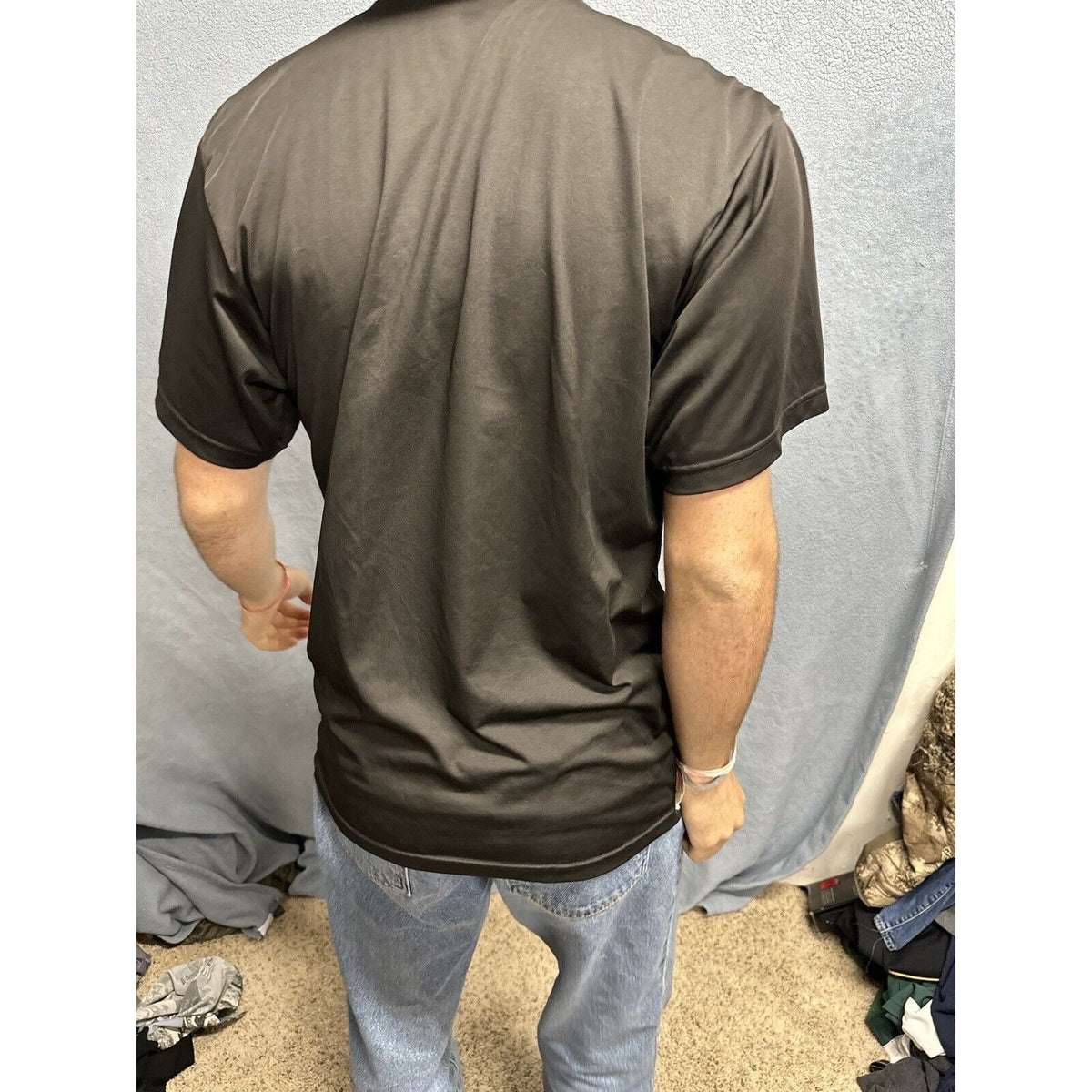 Men’s Army Small Tshirt Physical Fitness Uniform Black Polyester