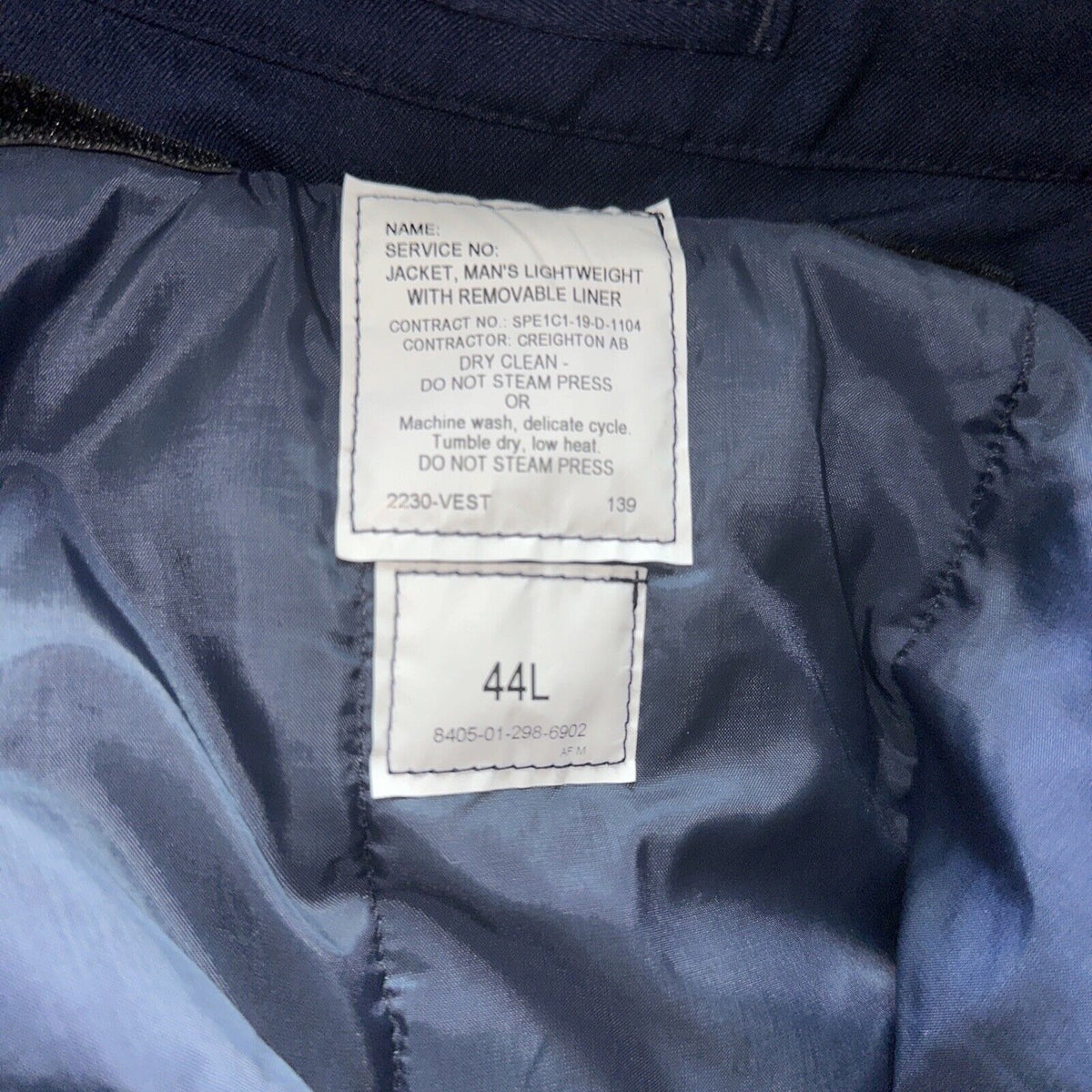 Men’s Blue 44L USAF Air Force Uniform Service Blues Jacket With Lining