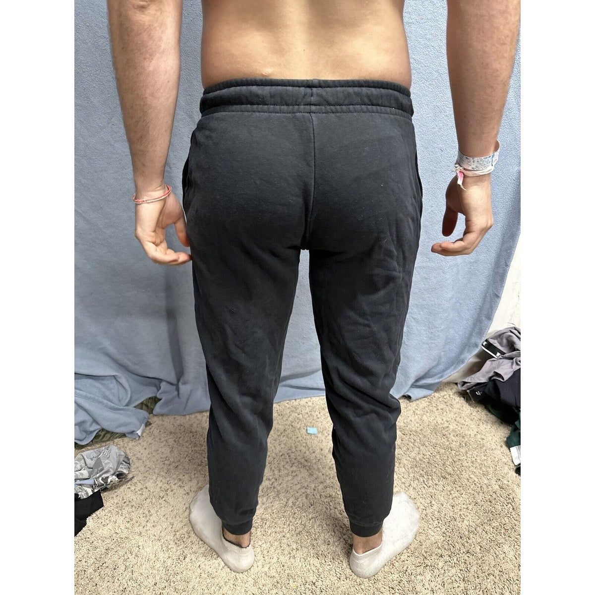 Men’s Small Nike Black Cotton Poly Sweat Pants With Pockets