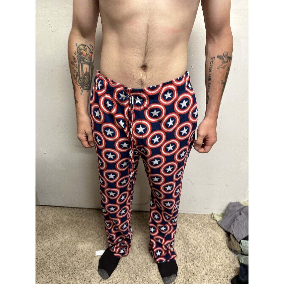Men’s Marvel Captain America xL Flannel Lounge Wear Pajama Pants