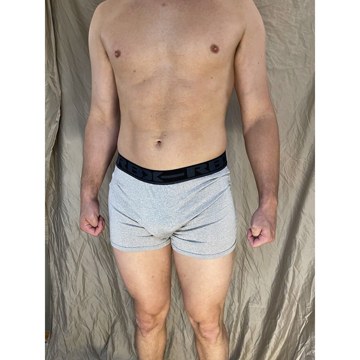 men's RBX light gray large compression boxer briefs