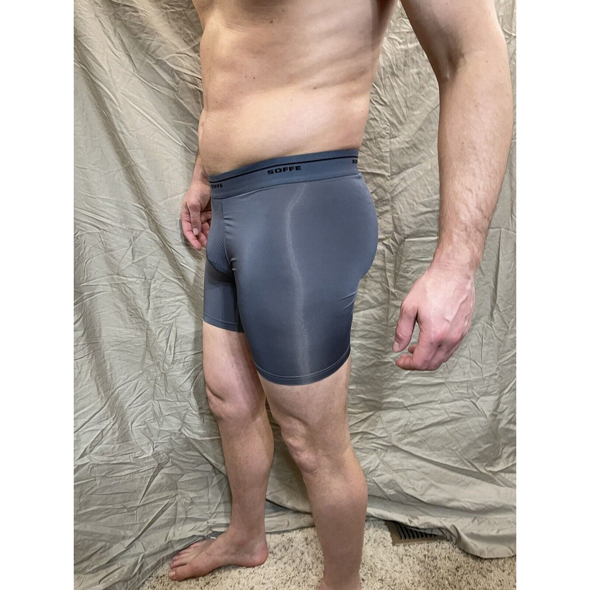 Men's Soffe base layer gunmetal compression shorts XL  New And Never Worn