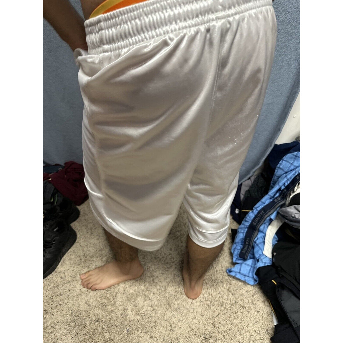 Men’s White AND1 Medium Athletic Shorts With Pockets