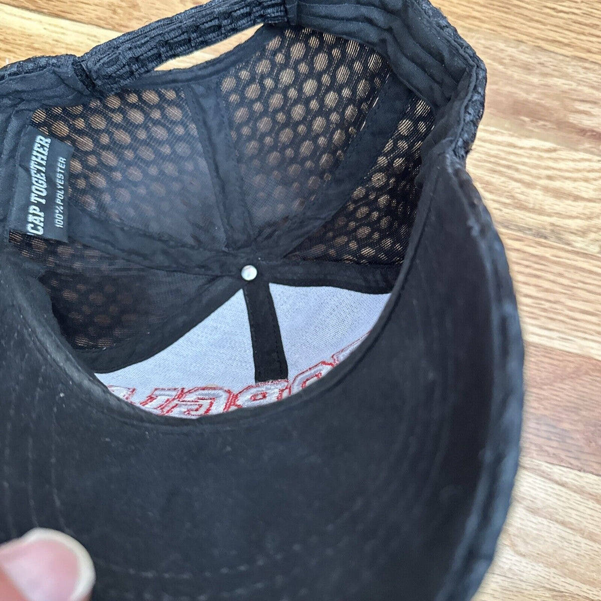 State of Georgia black baseball cap hat cap together