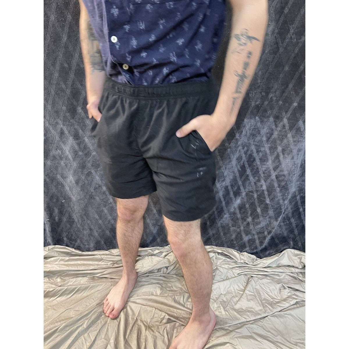 men’s arena black lined shorts japanese 105cm